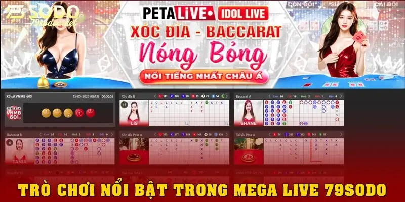 Các trò chơi nổi bật trong Mega Live 79sodo